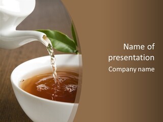 Cup Of Green Tea PowerPoint Template