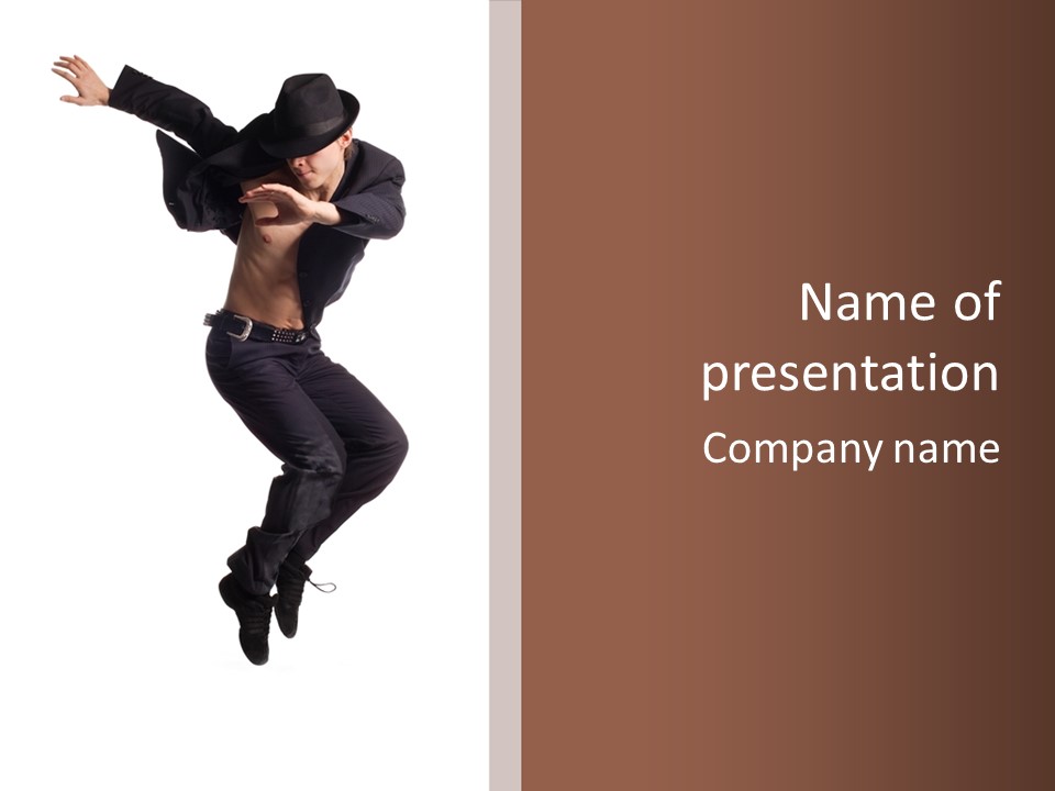 Action Fashion Suit PowerPoint Template