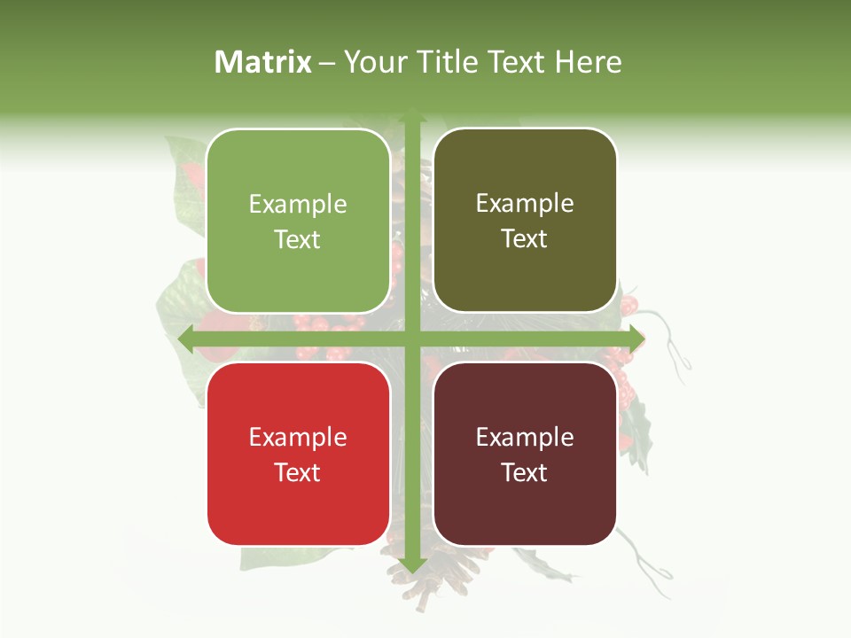 White Close Up Holly PowerPoint Template