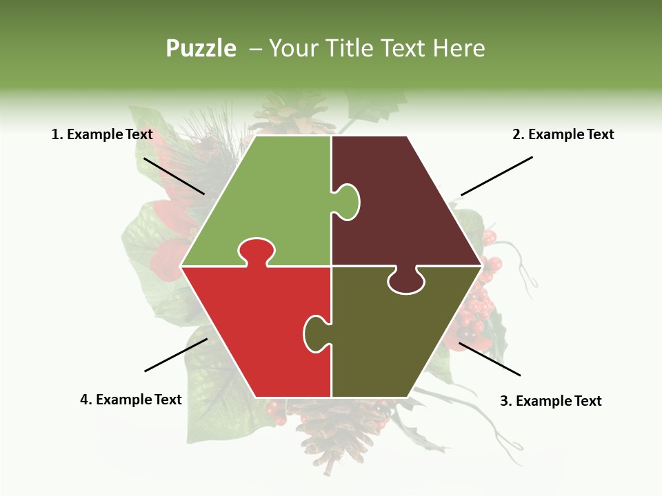 White Close Up Holly PowerPoint Template