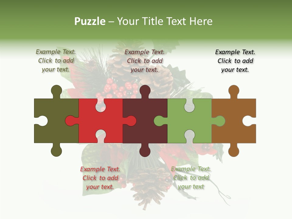 White Close Up Holly PowerPoint Template