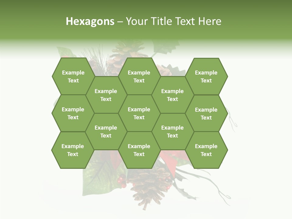 White Close Up Holly PowerPoint Template