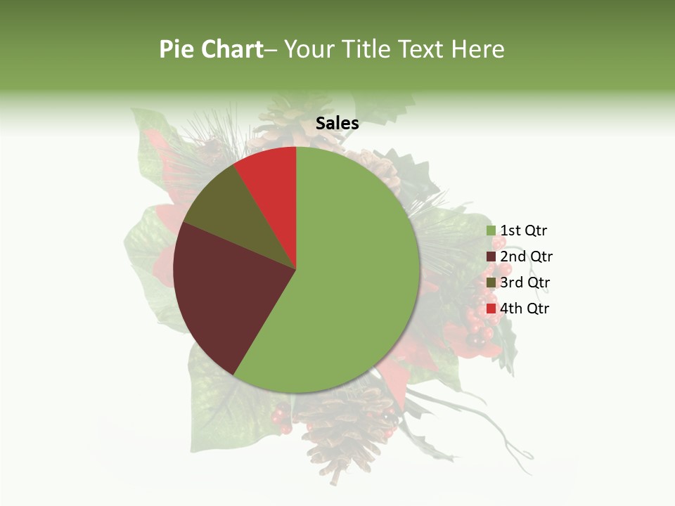 White Close Up Holly PowerPoint Template