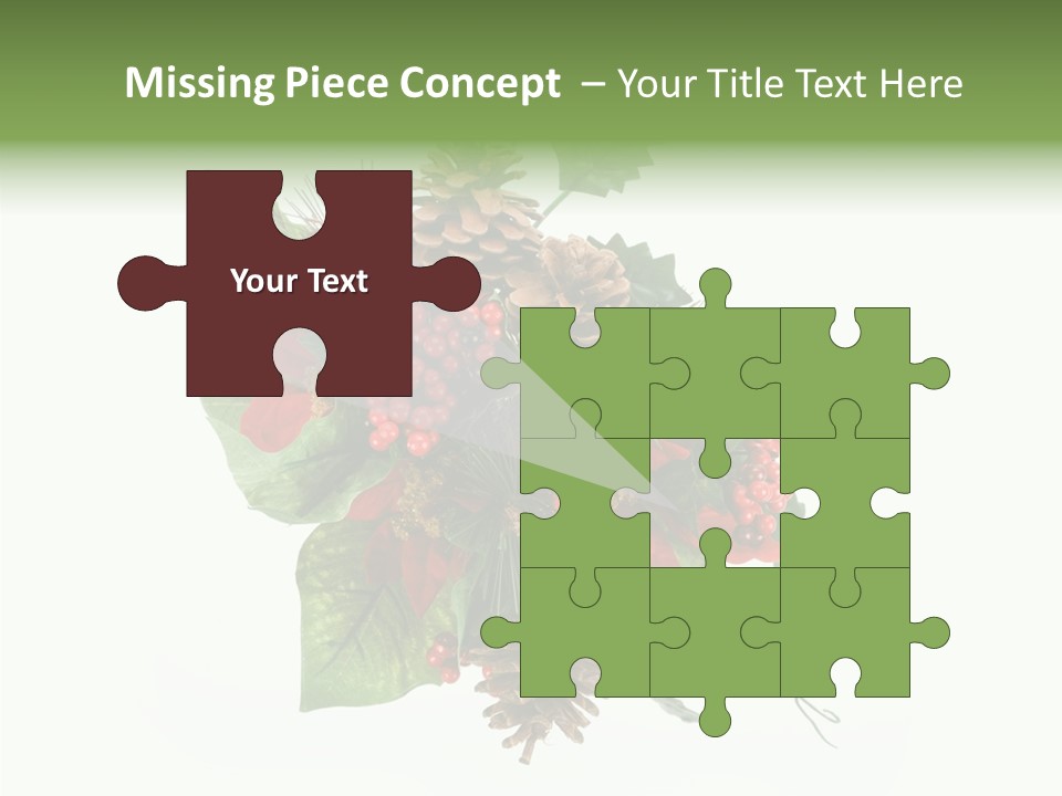 White Close Up Holly PowerPoint Template