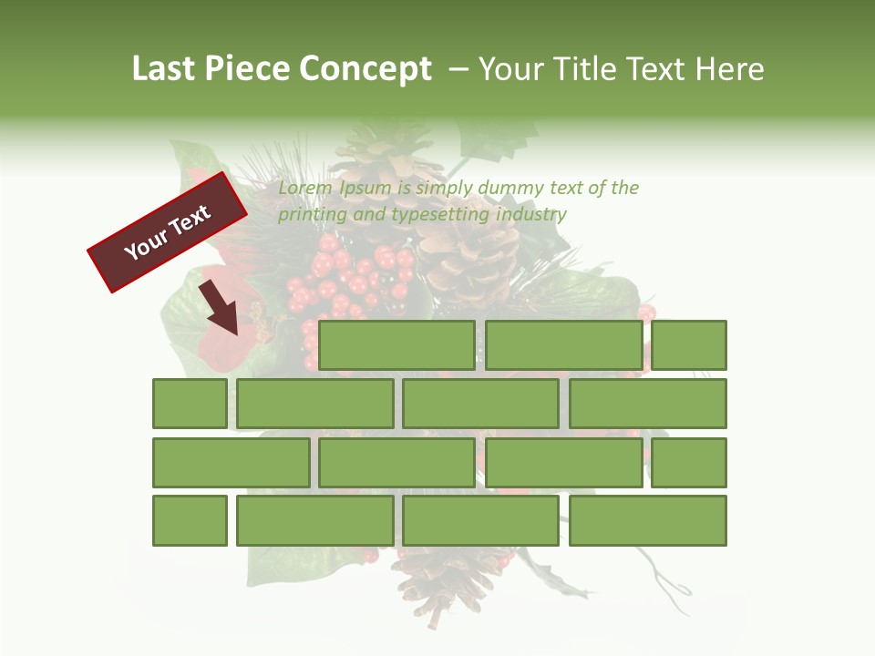 White Close Up Holly PowerPoint Template