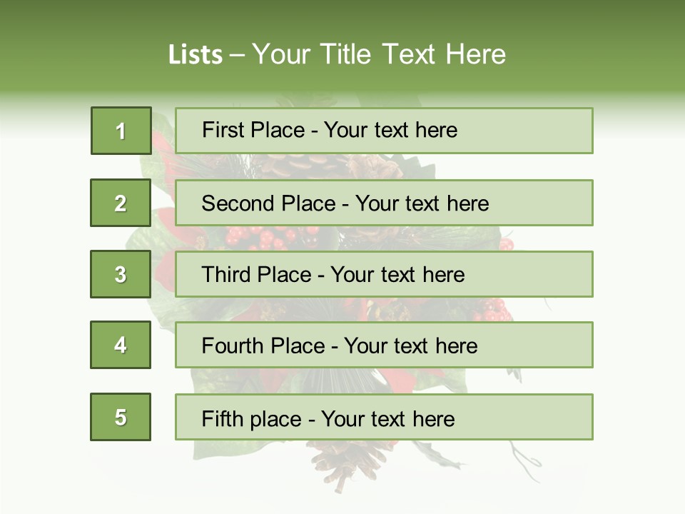 White Close Up Holly PowerPoint Template