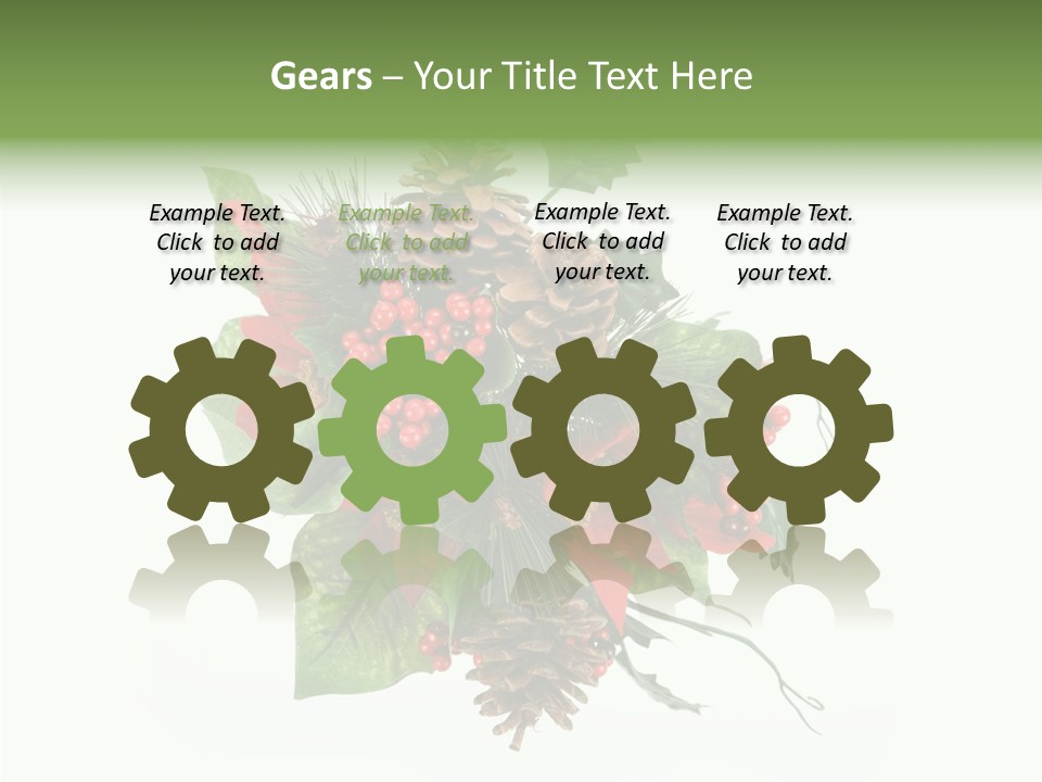 White Close Up Holly PowerPoint Template