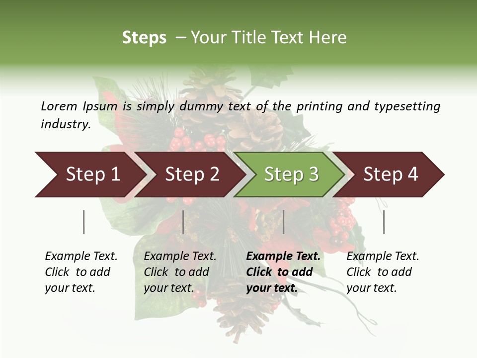White Close Up Holly PowerPoint Template