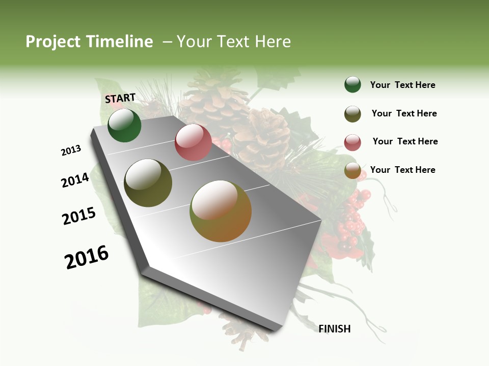 White Close Up Holly PowerPoint Template