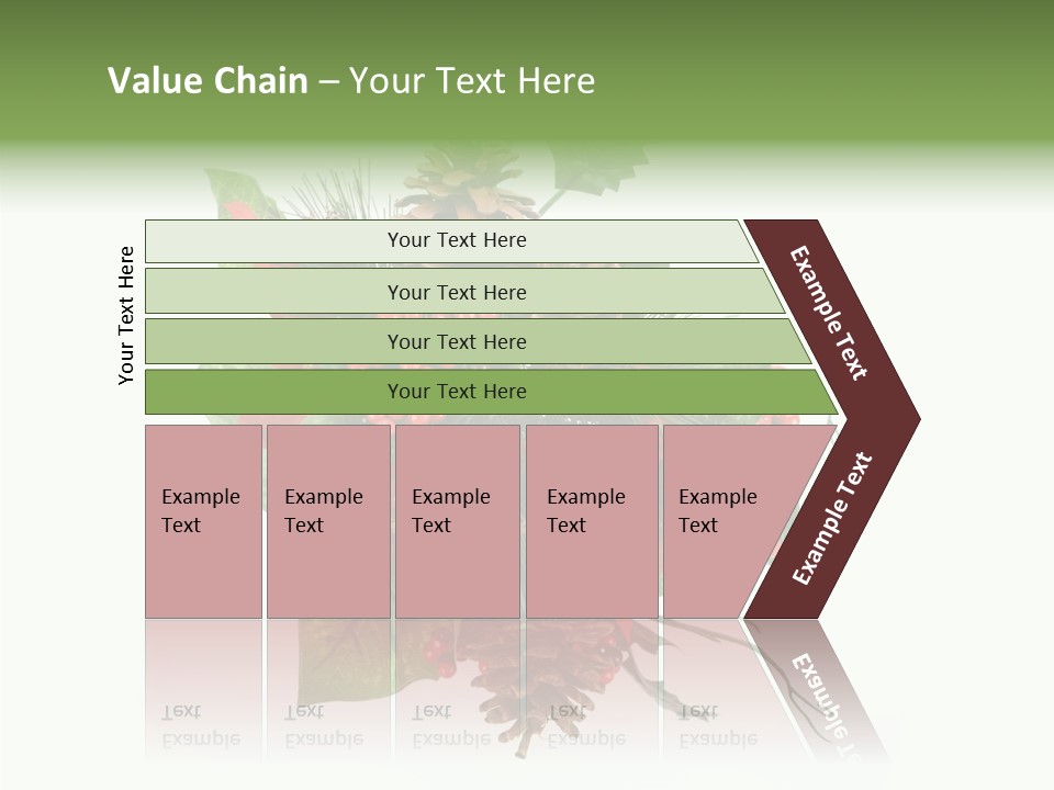 White Close Up Holly PowerPoint Template
