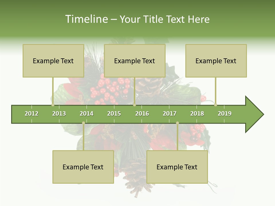 White Close Up Holly PowerPoint Template