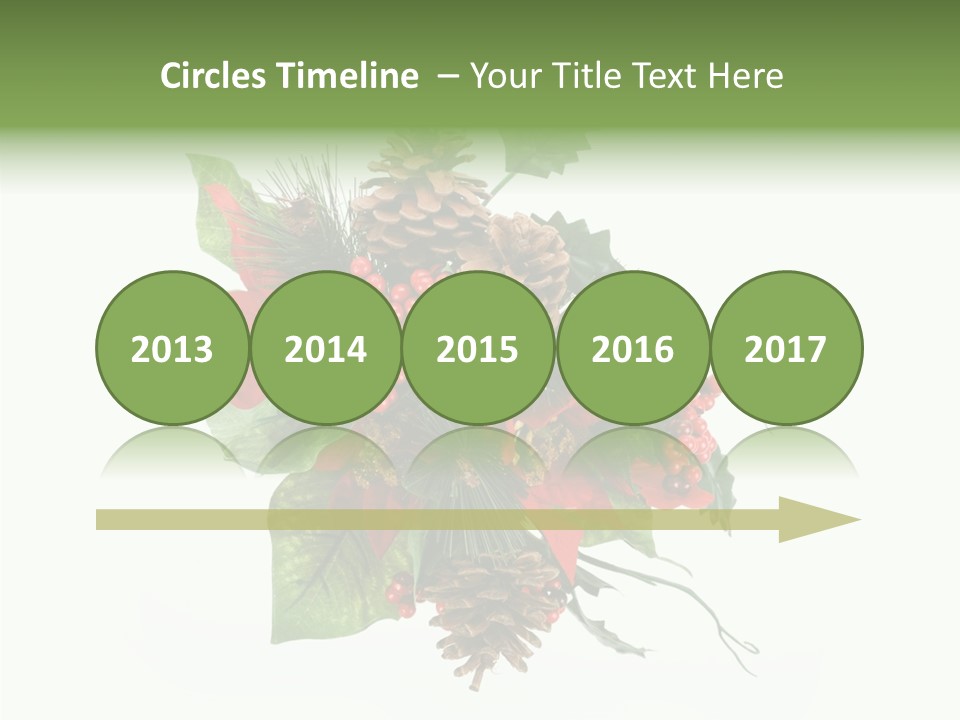 White Close Up Holly PowerPoint Template