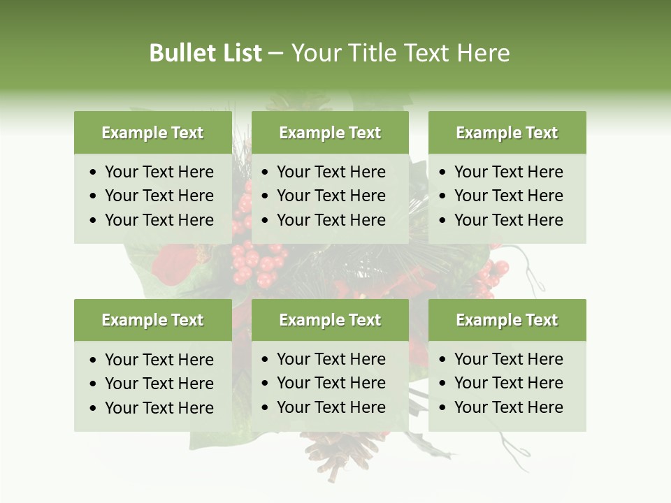 White Close Up Holly PowerPoint Template