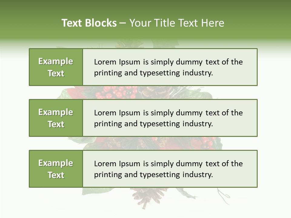 White Close Up Holly PowerPoint Template