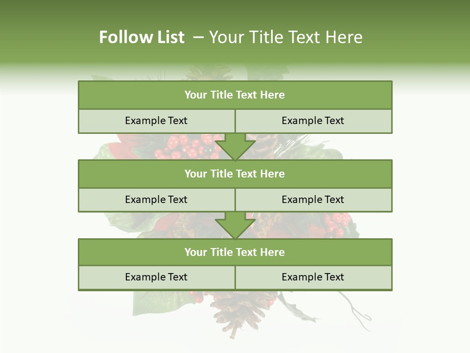 White Close Up Holly PowerPoint Template