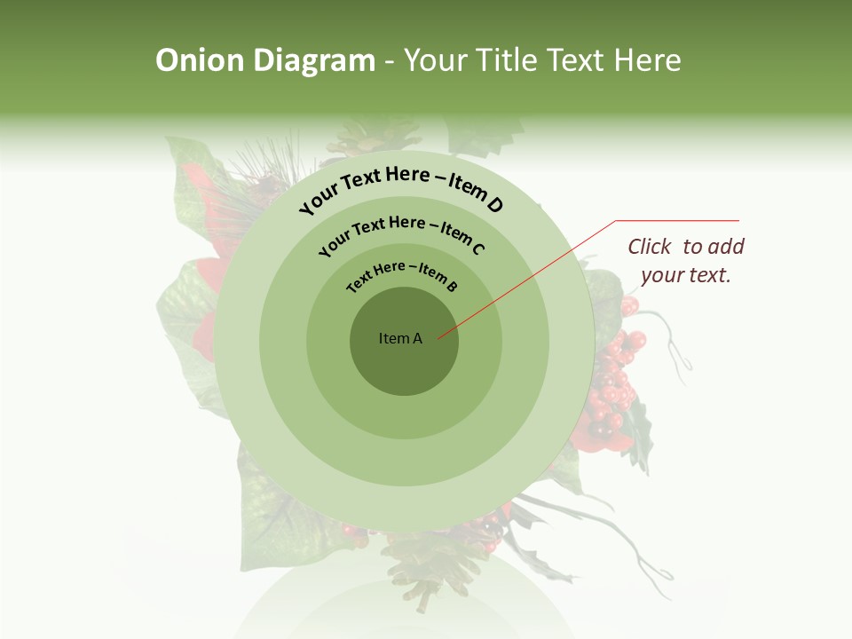 White Close Up Holly PowerPoint Template