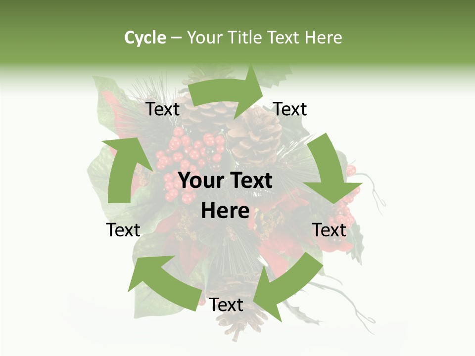 White Close Up Holly PowerPoint Template