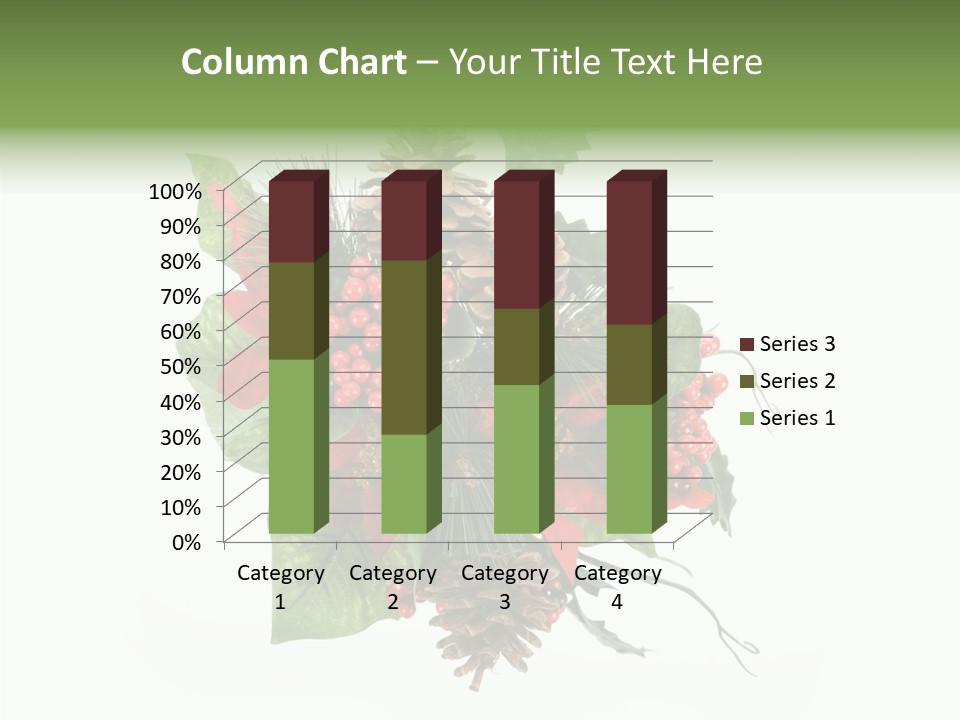 White Close Up Holly PowerPoint Template