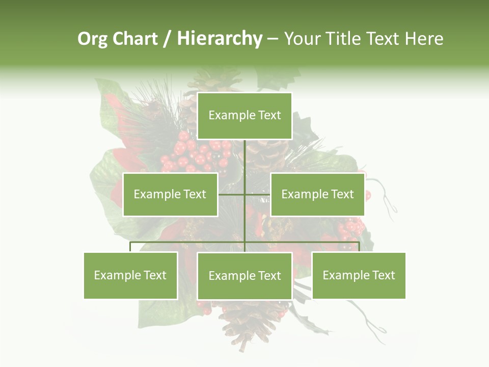 White Close Up Holly PowerPoint Template