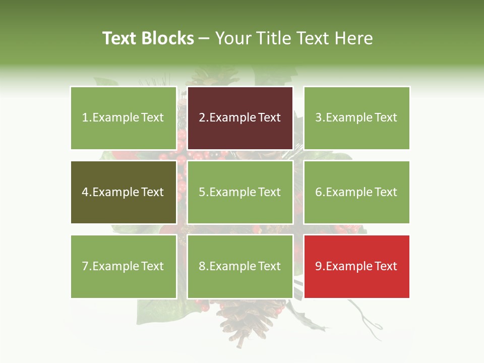 White Close Up Holly PowerPoint Template