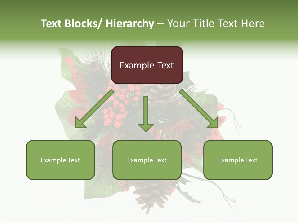 White Close Up Holly PowerPoint Template