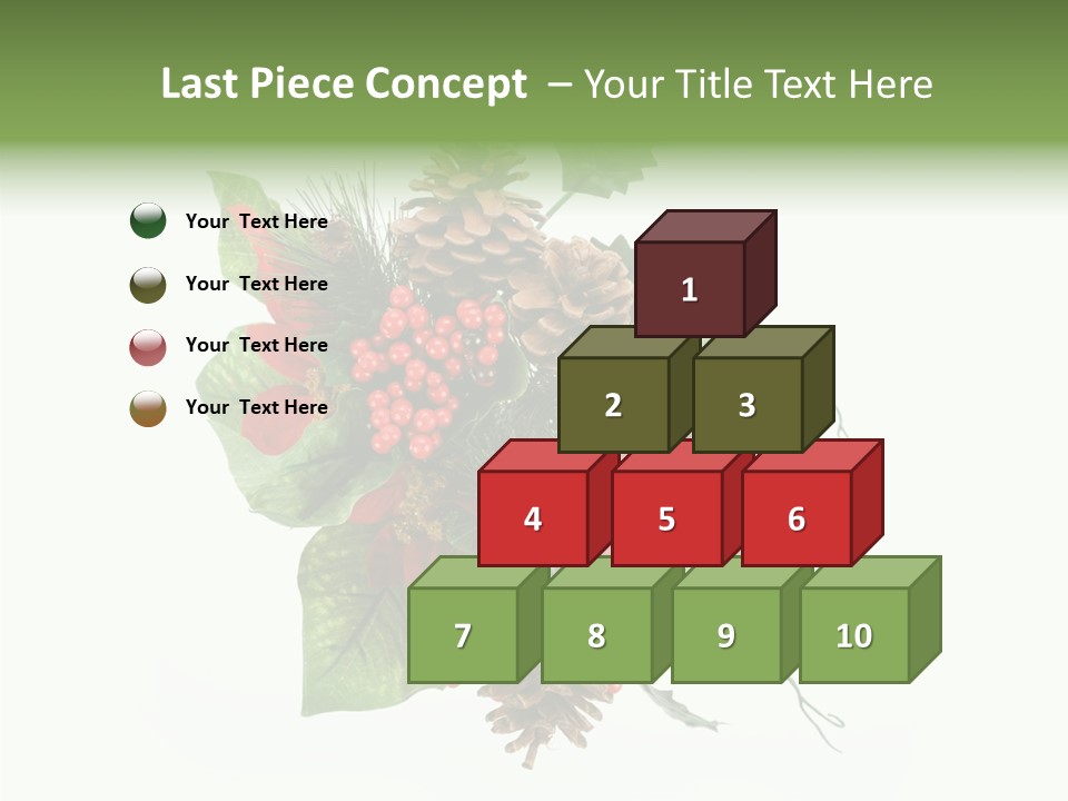 White Close Up Holly PowerPoint Template