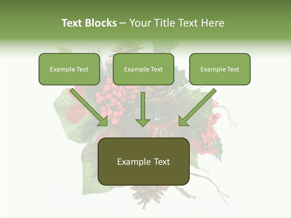 White Close Up Holly PowerPoint Template