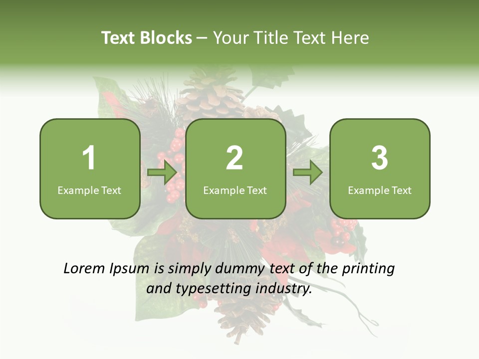 White Close Up Holly PowerPoint Template