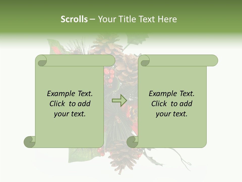 White Close Up Holly PowerPoint Template