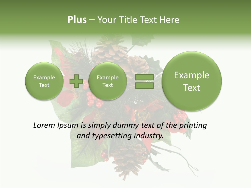 White Close Up Holly PowerPoint Template