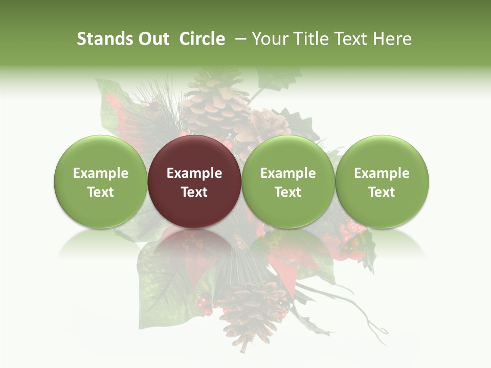 White Close Up Holly PowerPoint Template