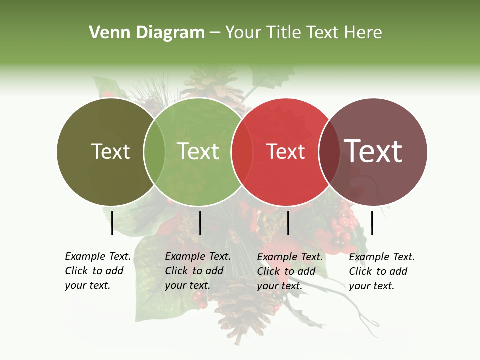 White Close Up Holly PowerPoint Template