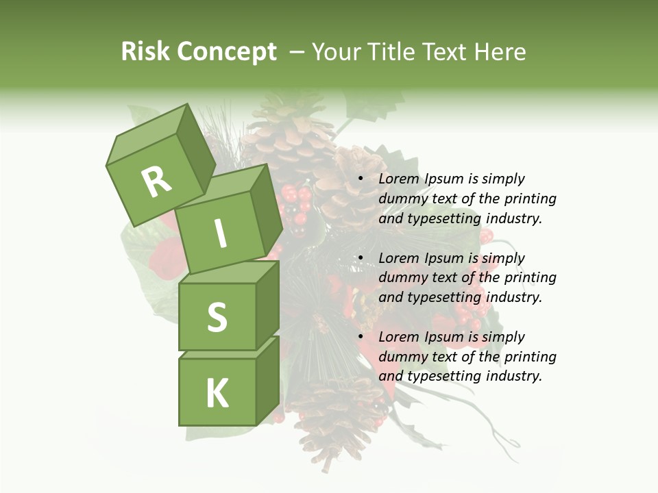 White Close Up Holly PowerPoint Template