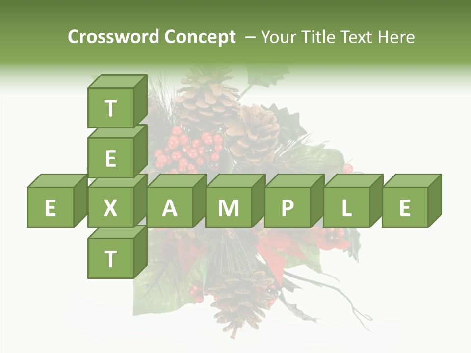 White Close Up Holly PowerPoint Template