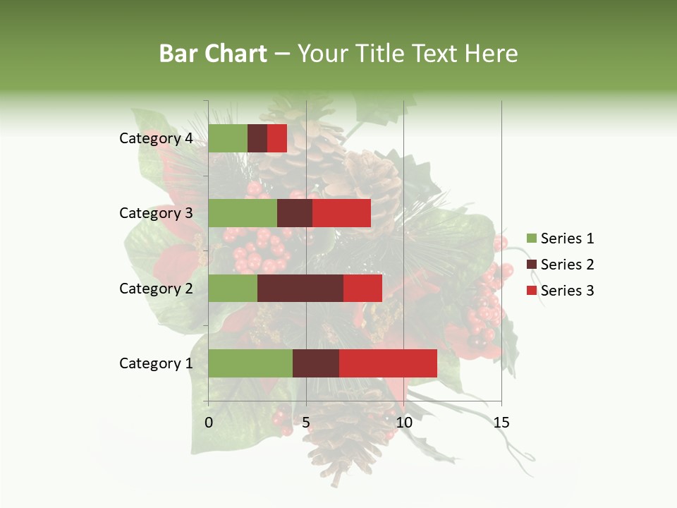 White Close Up Holly PowerPoint Template