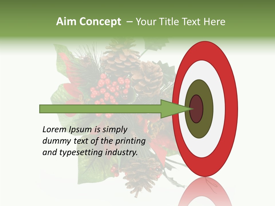 White Close Up Holly PowerPoint Template