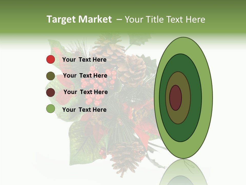 White Close Up Holly PowerPoint Template