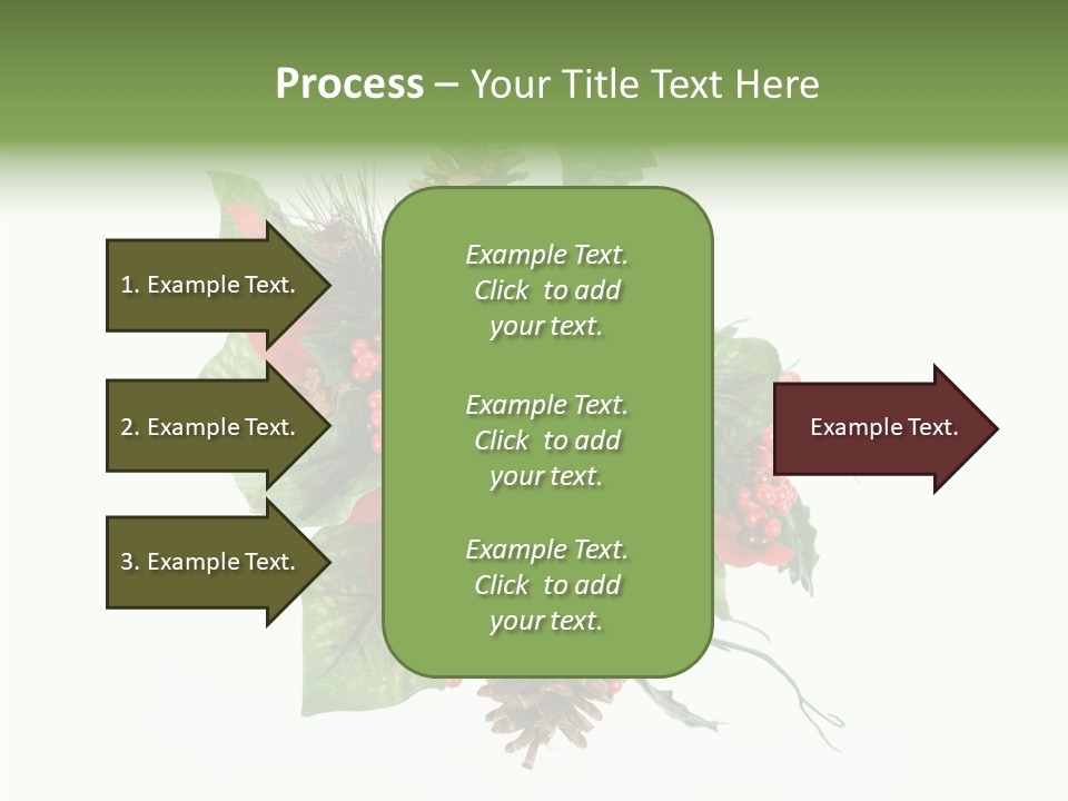 White Close Up Holly PowerPoint Template