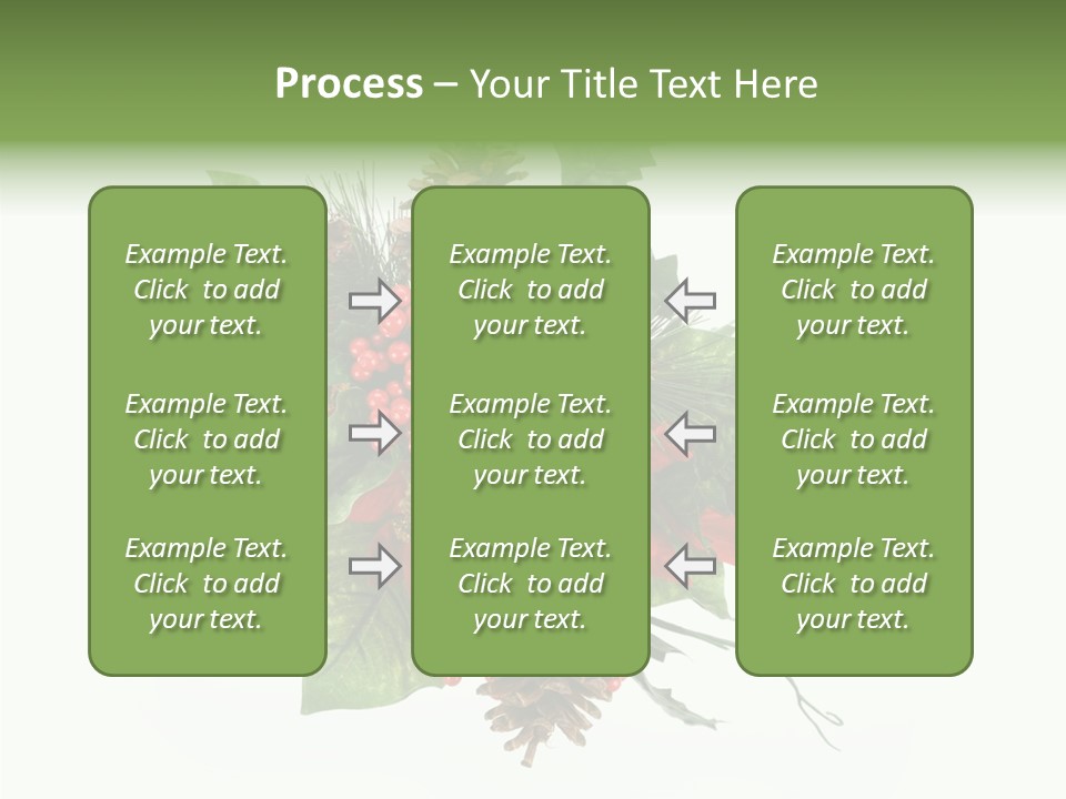 White Close Up Holly PowerPoint Template