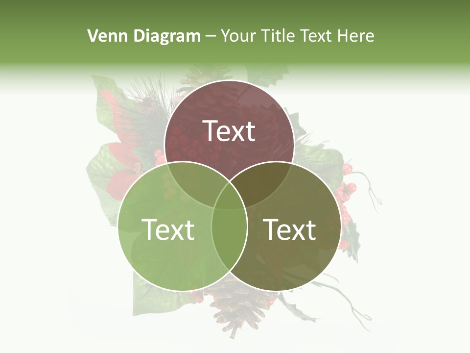 White Close Up Holly PowerPoint Template