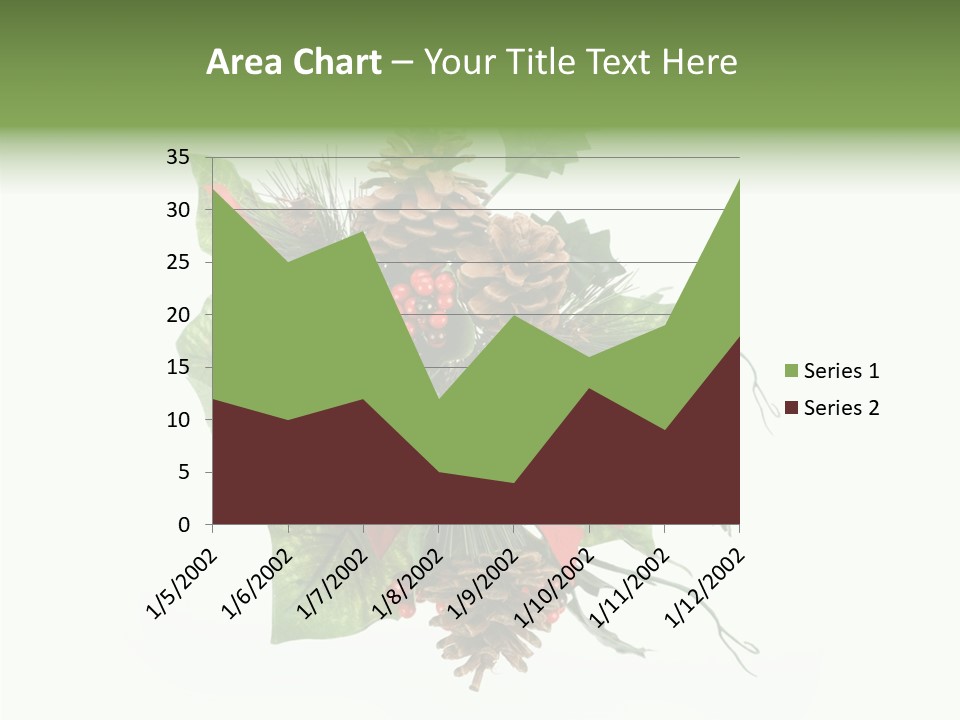 White Close Up Holly PowerPoint Template