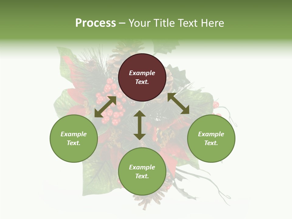 White Close Up Holly PowerPoint Template