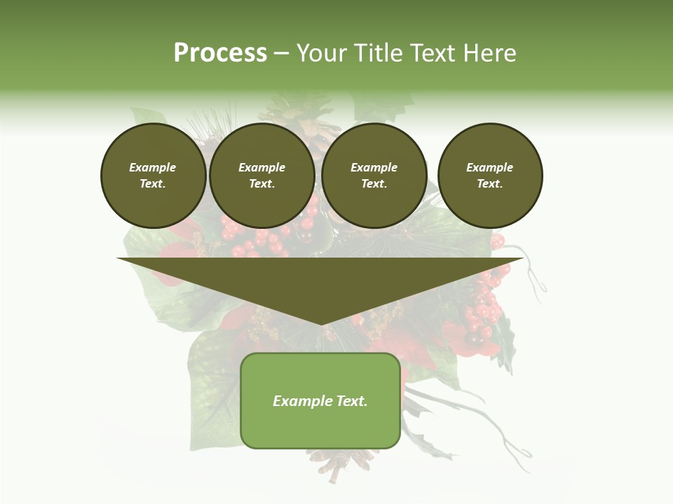 White Close Up Holly PowerPoint Template