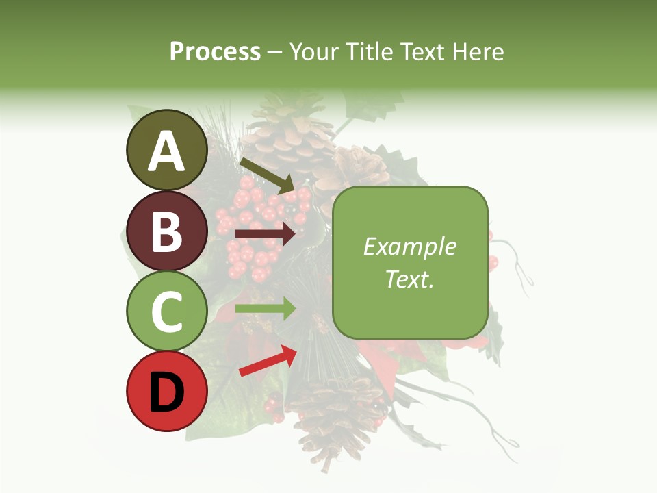 White Close Up Holly PowerPoint Template