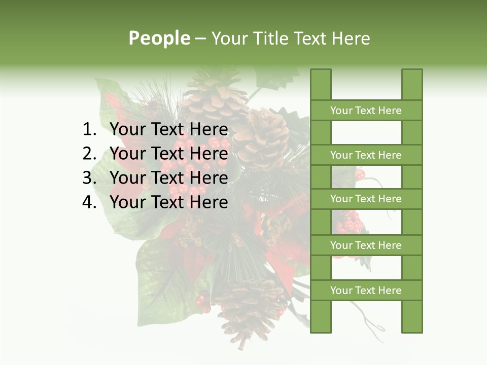 White Close Up Holly PowerPoint Template