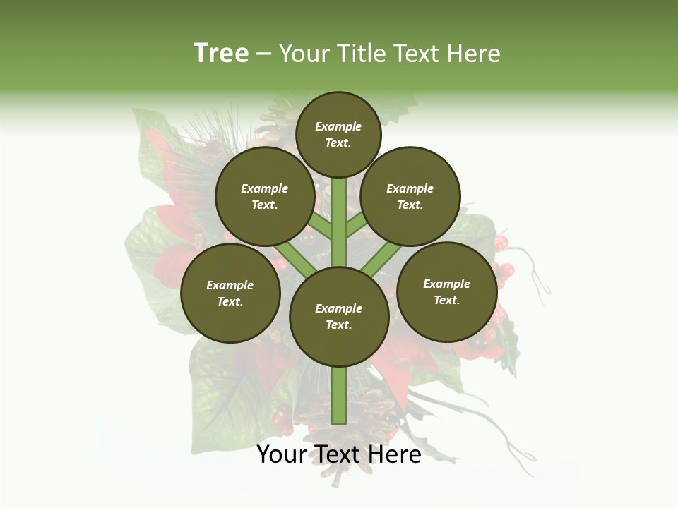 White Close Up Holly PowerPoint Template