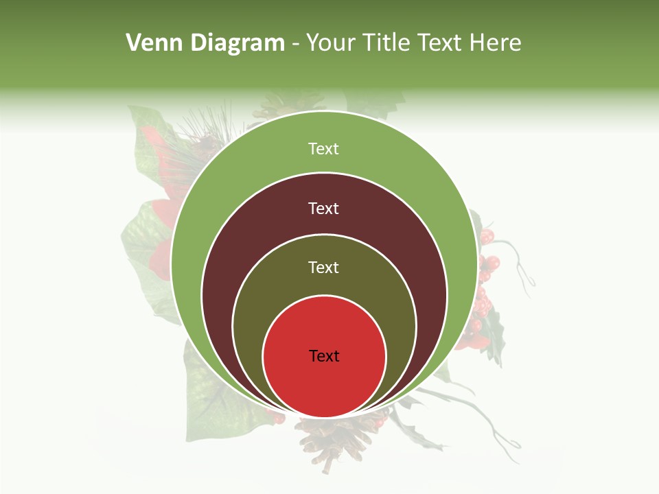 White Close Up Holly PowerPoint Template