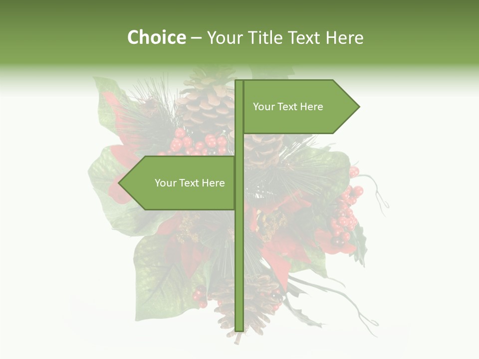 White Close Up Holly PowerPoint Template