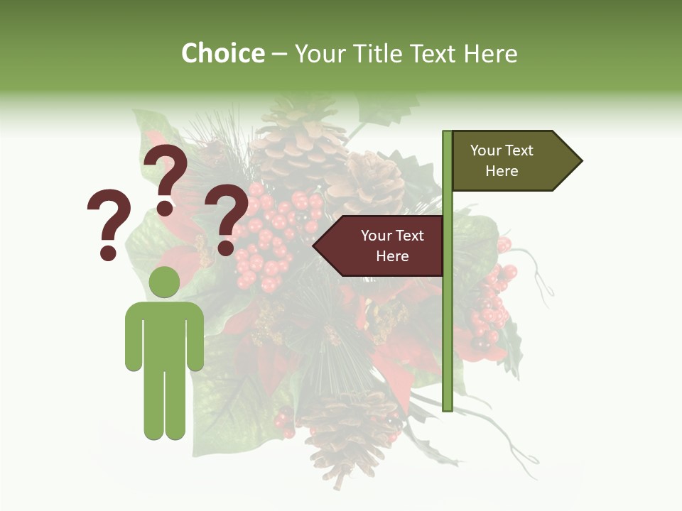 White Close Up Holly PowerPoint Template