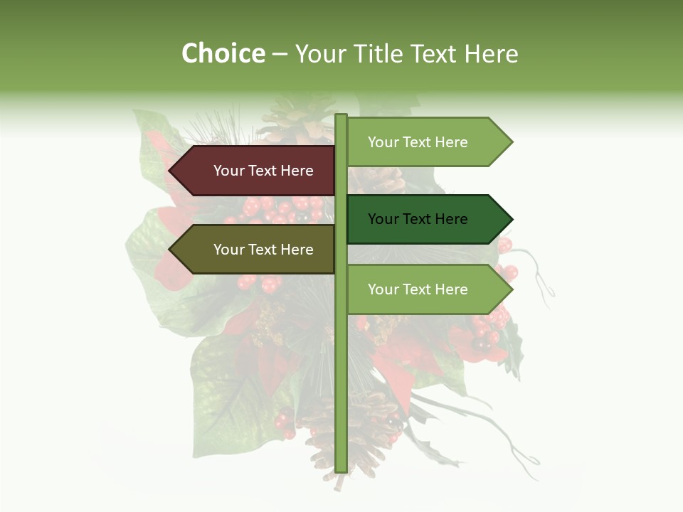 White Close Up Holly PowerPoint Template